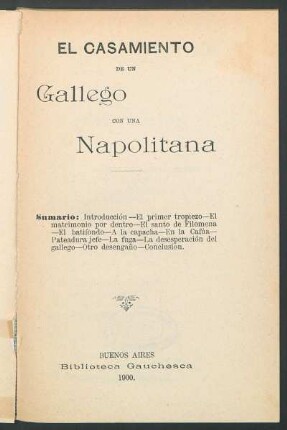 El casamiento de un gallego con una napolitana