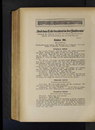 "Und das Licht leuchtet in der Finsternis"