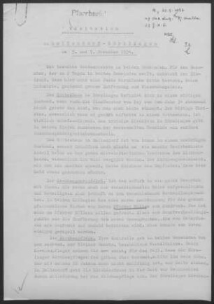 Ballendorf und Börslingen: Visitationsbericht mit Pfarrbericht 1954