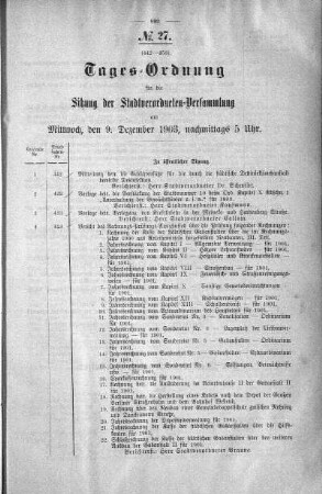 Tages-Ordnung, 09. Dezember 1903