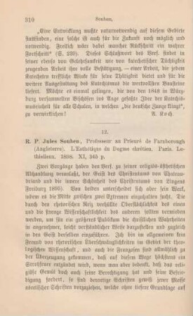 310-311 [Rezension] Souben, R. P. Jules, L'Esthétique du Dogme chrétien