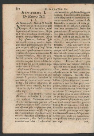 Articulus I. De Natura Coeli.