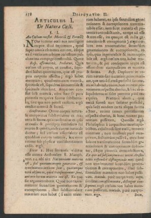 Articulus I. De Natura Coeli.