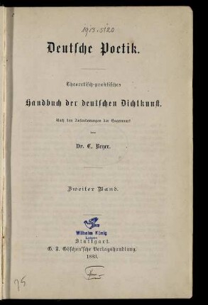 Bd. 2: Deutsche Poetik. Bd. 2