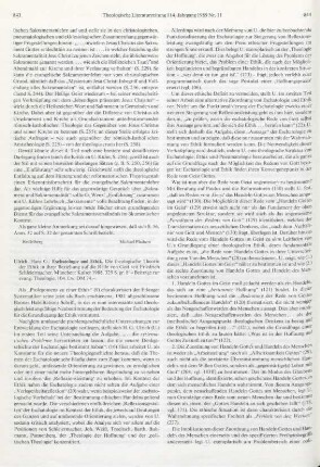 843-845 [Rezension] Ulrich, Hans G., Eschatologie und Ethik