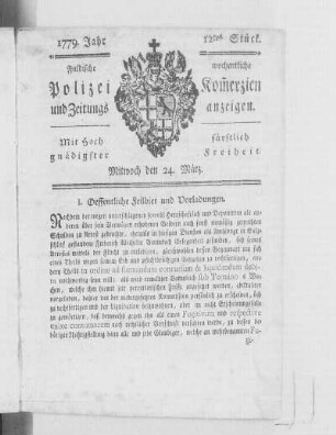 12tes Stück., Ausgabe vom 24. März 1779