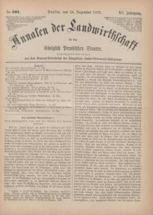 No. 101. Berlin, den 18. Dezember 1872. XII. Jahrgang.