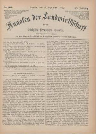 No. 101. Berlin, den 18. Dezember 1872. XII. Jahrgang.