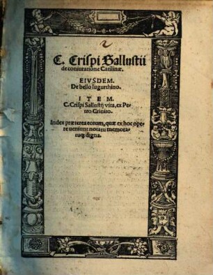 C. Crispi Sallustii de coniuratione Catilinae