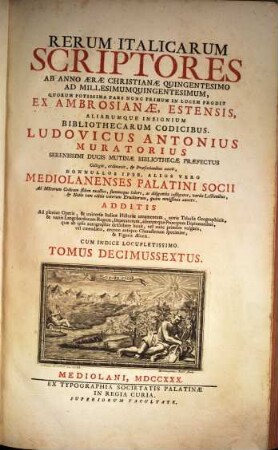 Rerum italicarum Scriptores. 16