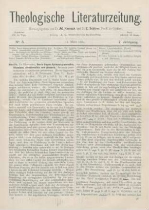 97-101 [Rezension] Nestle, Eberardus, Brevis linguae Syriacae grammatica, litteratura, chrestomathia cum glossario. In usum praelectionum et studiorum privatorum