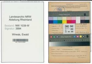 Entnazifizierung Ewald Wirwas , geb. 14.03.1914 (Regierungsinspektor)