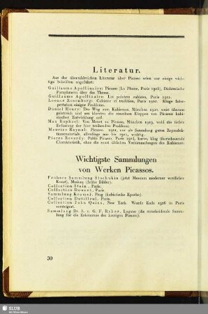 Wichtigste Sammlungen von Werken Picassos