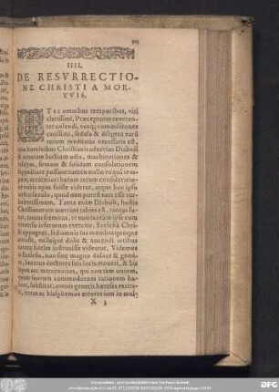 IIII. De Resurrectione Christi A Mortuis.