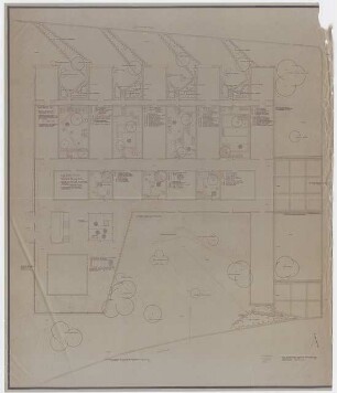 Kurpark Bad Oeynhausen / Badehaus Jordansprudel: Pflanzplan und Technischer Plan, Außenanlage Badehaus Jordansprudel 1:100