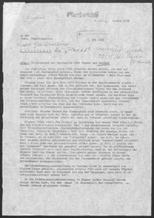 Perouse: Visitationsbericht mit Pfarrbericht 1966