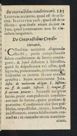 De Contractibus Conditionatis