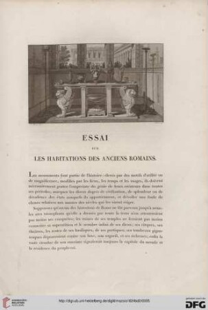 Essai sur les habitations des anciens Romains