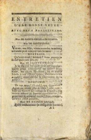 Entretien D'Une Bonne Veuve Avec Deux Religieuses