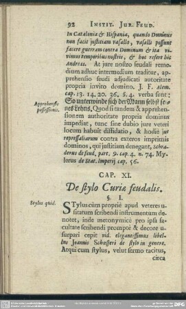 Cap. XI. De stylo Curiae feudalis