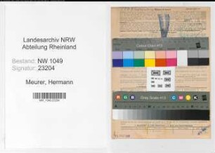 Entnazifizierung Hermann Meurer , geb. 10.05.1911 (Rangierer)