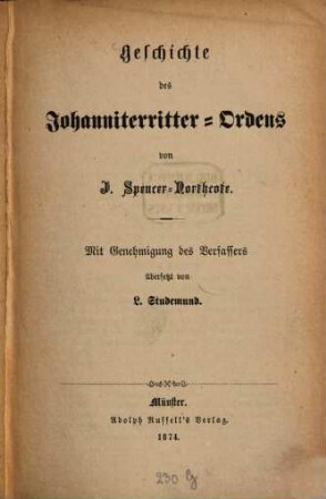 Geschichte des Johanniterritter-Ordens
