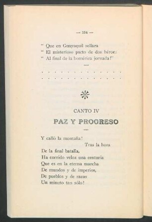 Canto IV - Paz y progreso