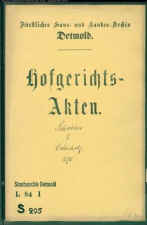Schröder, Franz', Obersts Witwe gegen Oesterholz Erben zu Horn
