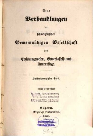Verhandlungen der Schweizerischen Gemeinnützigen Gesellschaft. 35, 35. 1855