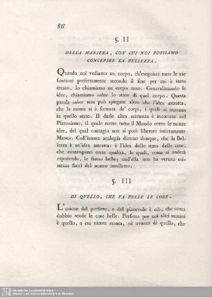 §. III. Di Quello, Che Fa Belle Le Cose.