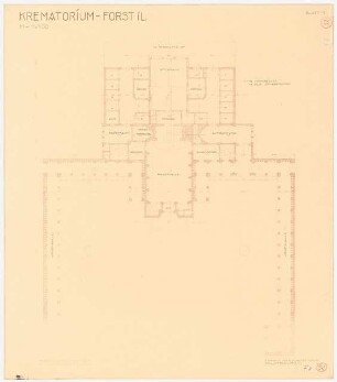Krematorium, Forst: Erdgeschossgrundriss 1:100
