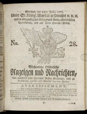 No. 28. Montags, den 14ten Julii, 1766.