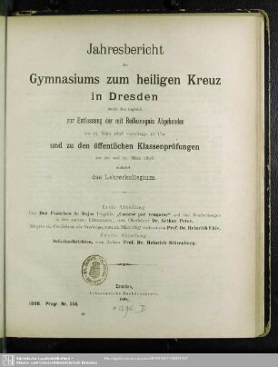 1897/98(1898): Jahresbericht des Gymnasiums zum Heiligen Kreuz in Dresden : über die Jahre ...