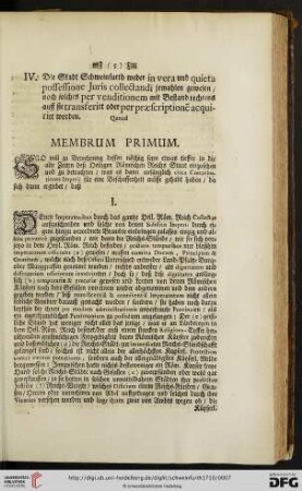 Membrum Primum