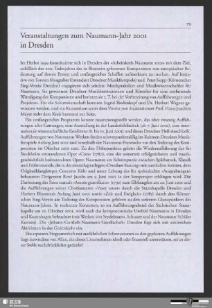 Veranstaltungen zum Johann-Gottlieb-Naumann-Jahr 2001
