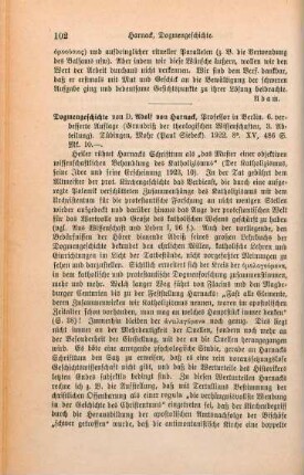 102-103 [Rezension] Harnack, Adolf von, Dogmengeschichte
