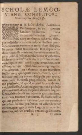 Scholae Lemgovianae Conre[...]tori Widmejero ...