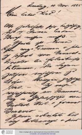 Brief vom 10.11.1885