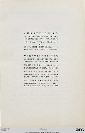 Austellung/Versteigerung