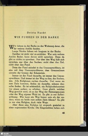 Dritte Nacht: Wir Fuhren In Der Barke