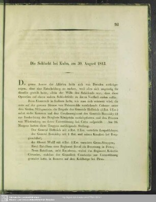Die Schlacht bei Kulm, am 30. August 1813