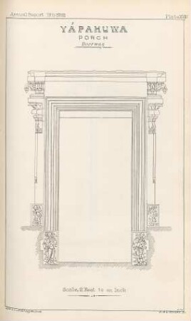 Plate XVIII. Yápahuwa. Porch. Doorway