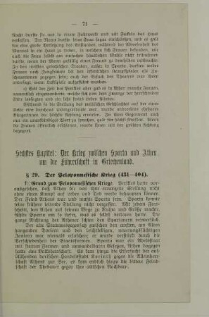 Sechstes Kapitel: Der Krieg zwischen Sparta und Athen um die Führerschaft in Griechenland