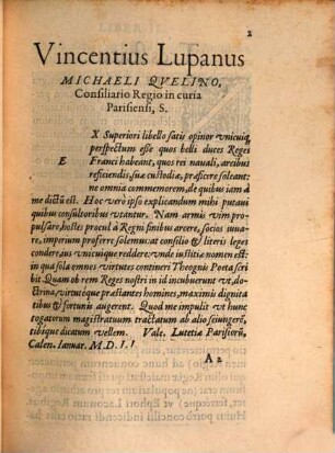 Commentarii Vincentii Lupani de Magistratibus & praefecturis Francorum : Ad Iacobvm Brollatvm, Archiepiscopum Arelatensem, 2. Commentariorvm Vincentii Lupani de Magistratibus & praefecturis Francorum Liber secundus