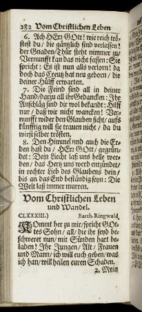 Vom Christlichen Leben und Wandel. - Jesus-Lieder.