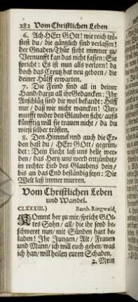 Vom Christlichen Leben und Wandel. - Jesus-Lieder.