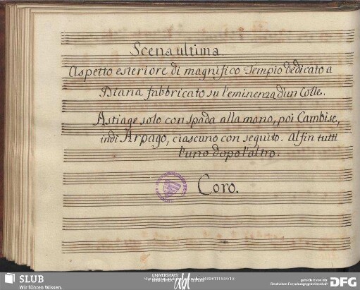 Scena ultima: Coro: Le tue selve in abbandono