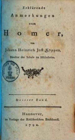 Erklärende Anmerkungen zum Homer, 3