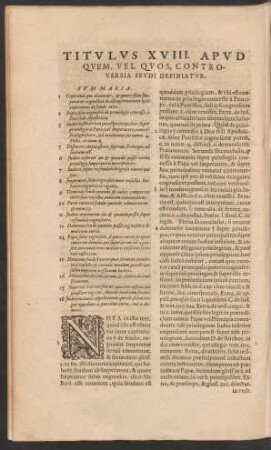 Titulus XVIII. Apud Quem, Vel Quos, Controversia Feudi Definiatur.