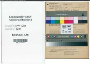 Entnazifizierung Karl Neuhaus, geb. 21.05.1900 (Verlademeister)